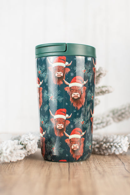 Christmas Highland Cow 12oz Little Tank Tumbler