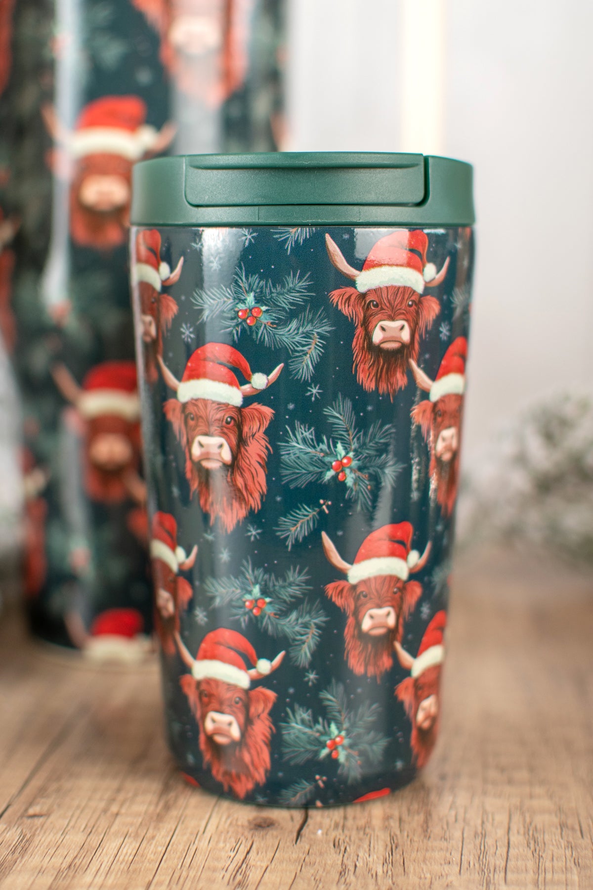 Christmas Highland Cow 12oz Little Tank Tumbler