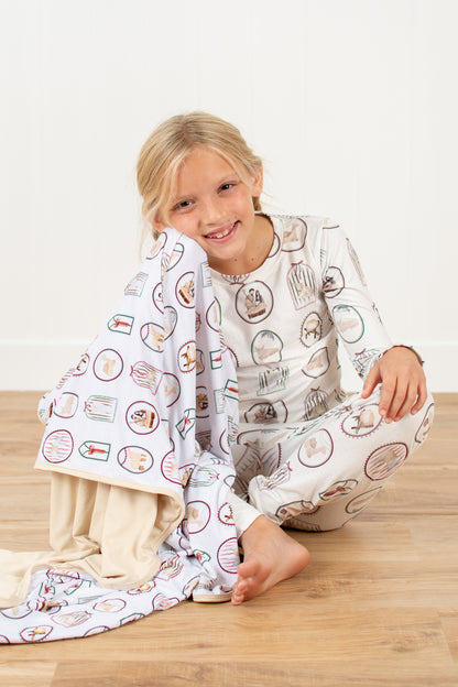 Christmas Nativity Kids Bamboo Blanket