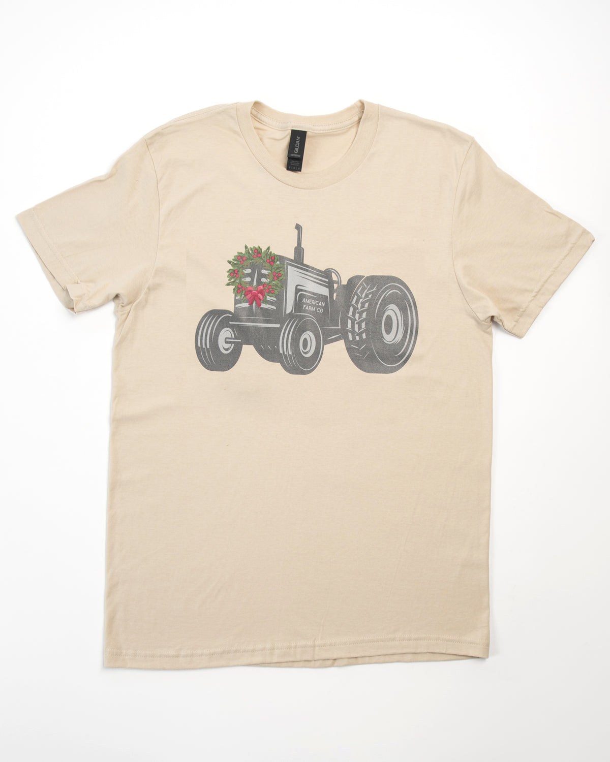 Christmas Tractor Adult T-Shirt