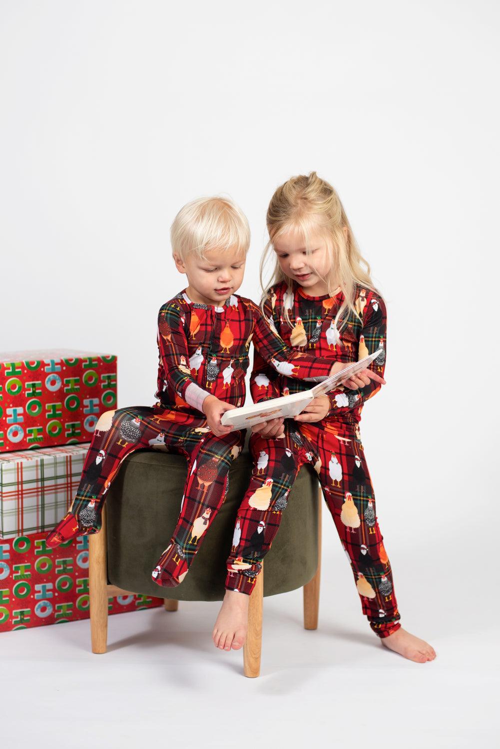 Christmas Chicken Baby Bamboo Pajamas - American Farm Company