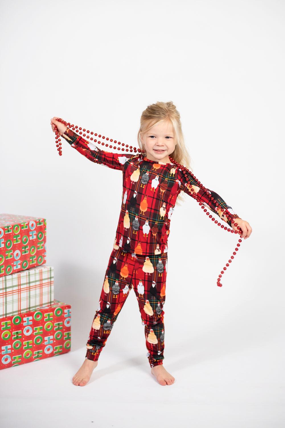 Christmas Chicken Toddler/Youth Bamboo Pajamas - American Farm Company