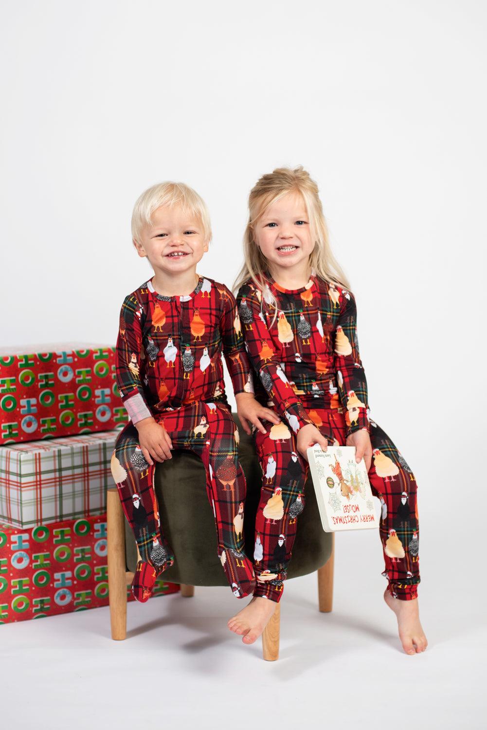 Christmas Chicken Toddler/Youth Bamboo Pajamas - American Farm Company