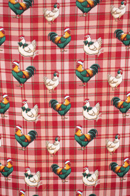 Christmas Chicken Plaid Kids Bamboo Blanket