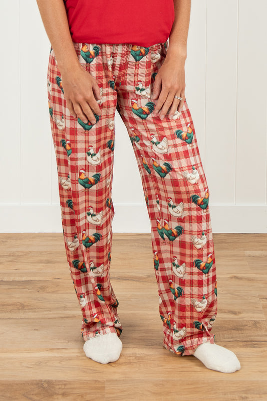 Christmas Chicken Plaid Adult Pajama Pants *PREORDER*