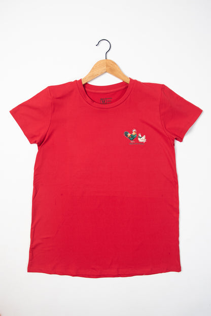 Christmas Chickens Plaid Adult Pajama Shirt *PREORDER*