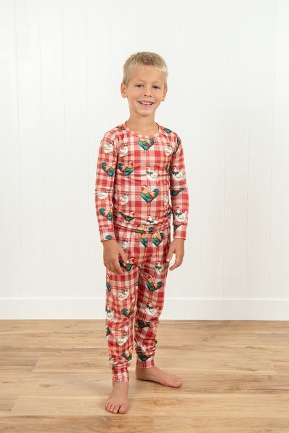 Christmas Chicken Plaid Toddler/Youth Pajama Set *PREORDER*