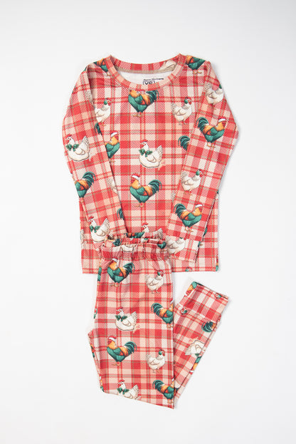 Christmas Chicken Plaid Toddler/Youth Pajama Set *PREORDER*