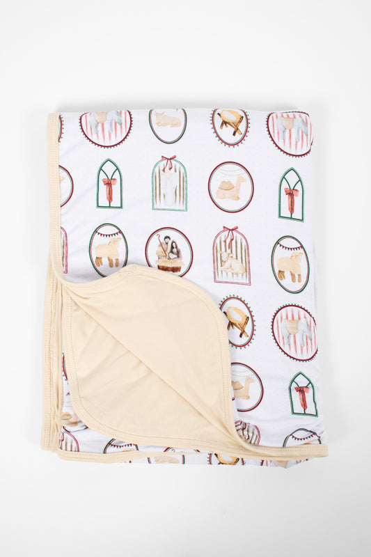 Christmas Nativity Kids Bamboo Blanket