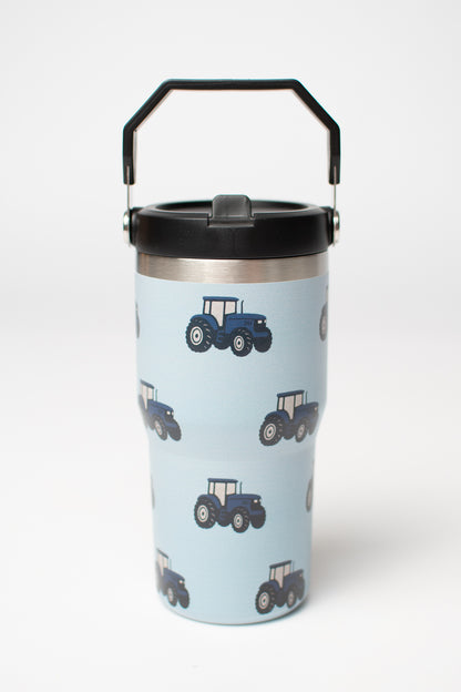 Classic Blue Tractor 20oz Kids Bucket Handle Tumbler