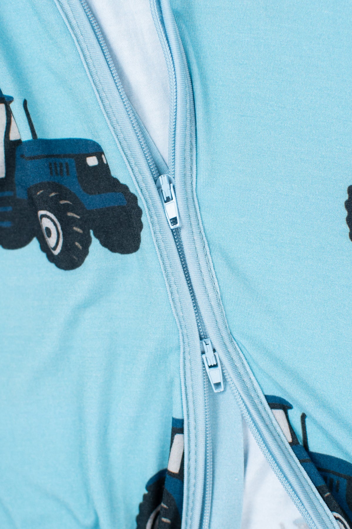 Classic Blue Tractor Baby Bamboo Zippy