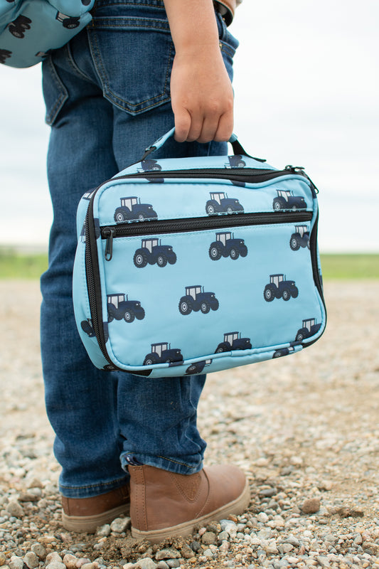 Classic Blue Tractor Lunch Bag