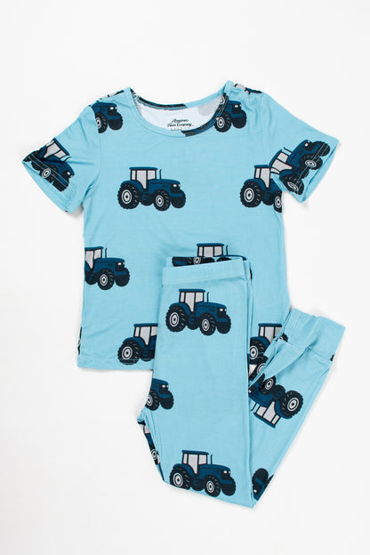 Classic Blue Tractor Toddler/Youth Bamboo Pajama Set