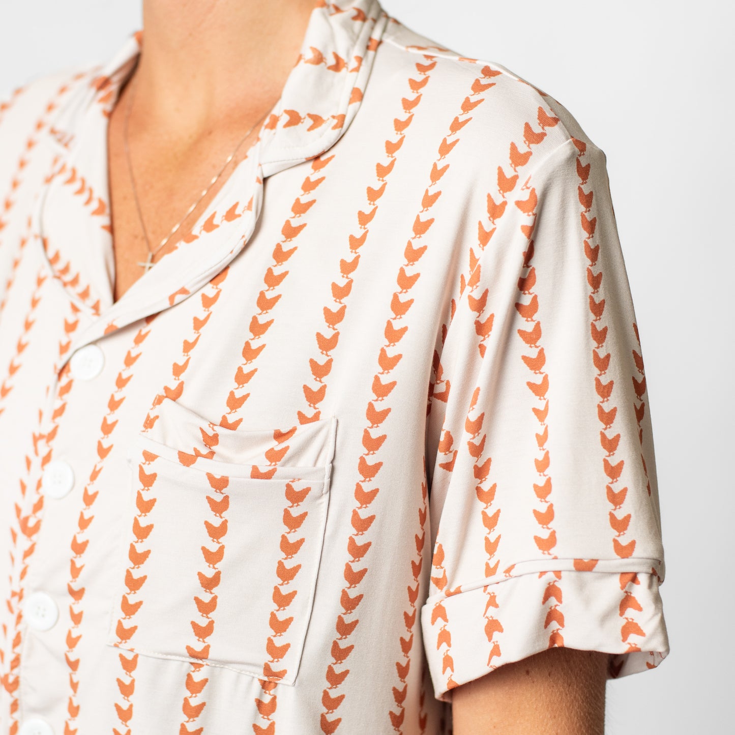 Classic Chicken Stripe Adult Bamboo Pajama Set