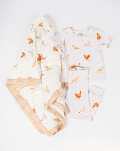 Classic Chicken Cotton Kid Blanket