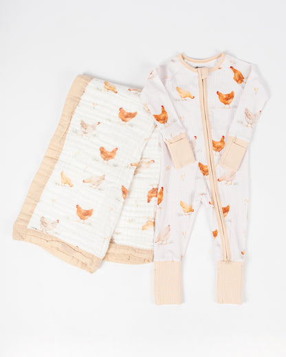 Classic Chicken Cotton Baby Blanket