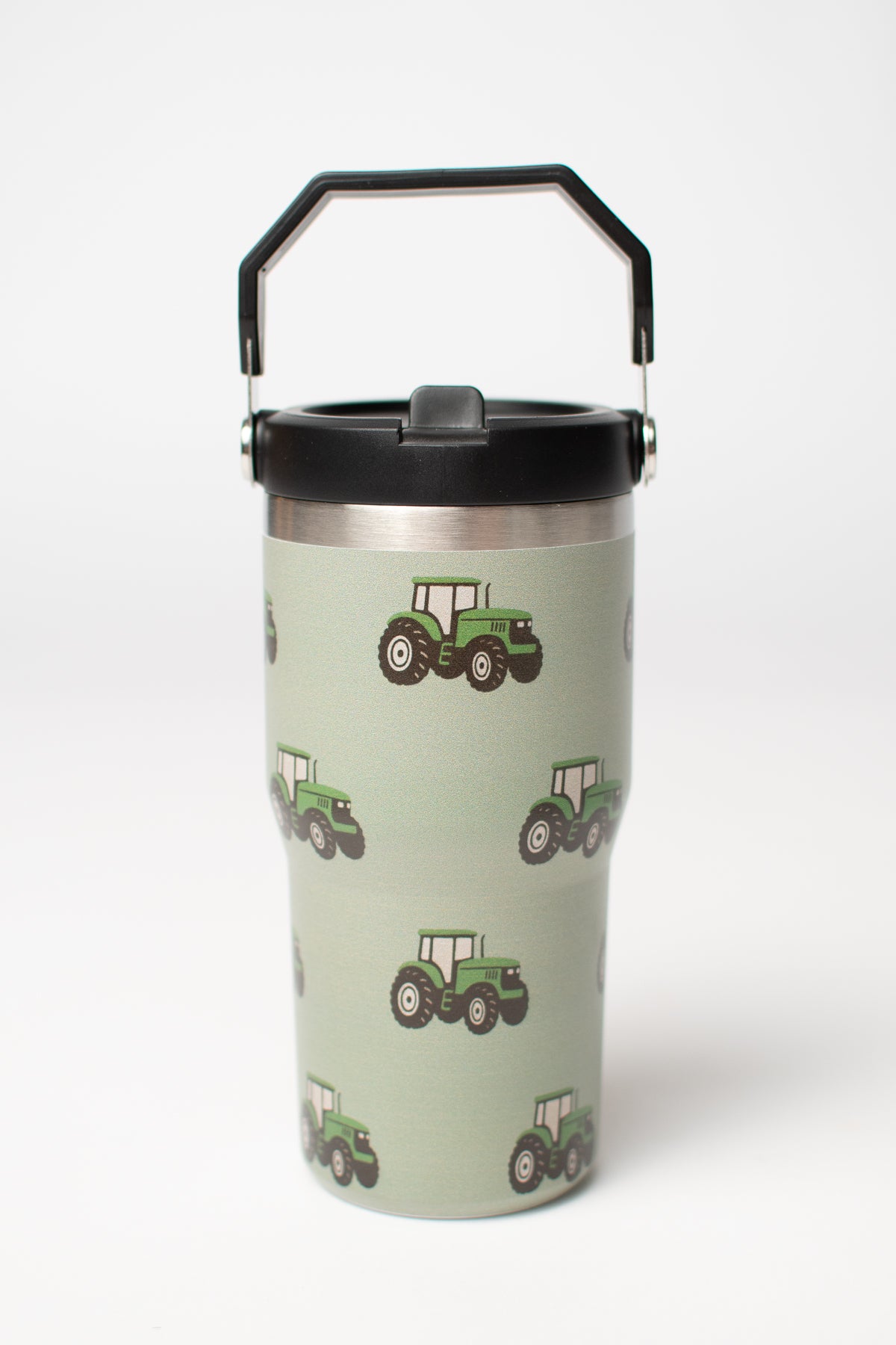 Classic Green Tractor 20oz Kids Bucket Handle Tumbler