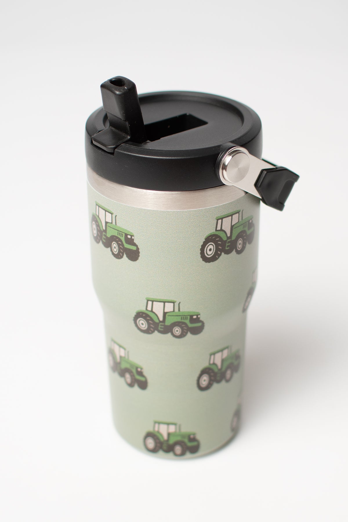 Classic Green Tractor 20oz Kids Bucket Handle Tumbler