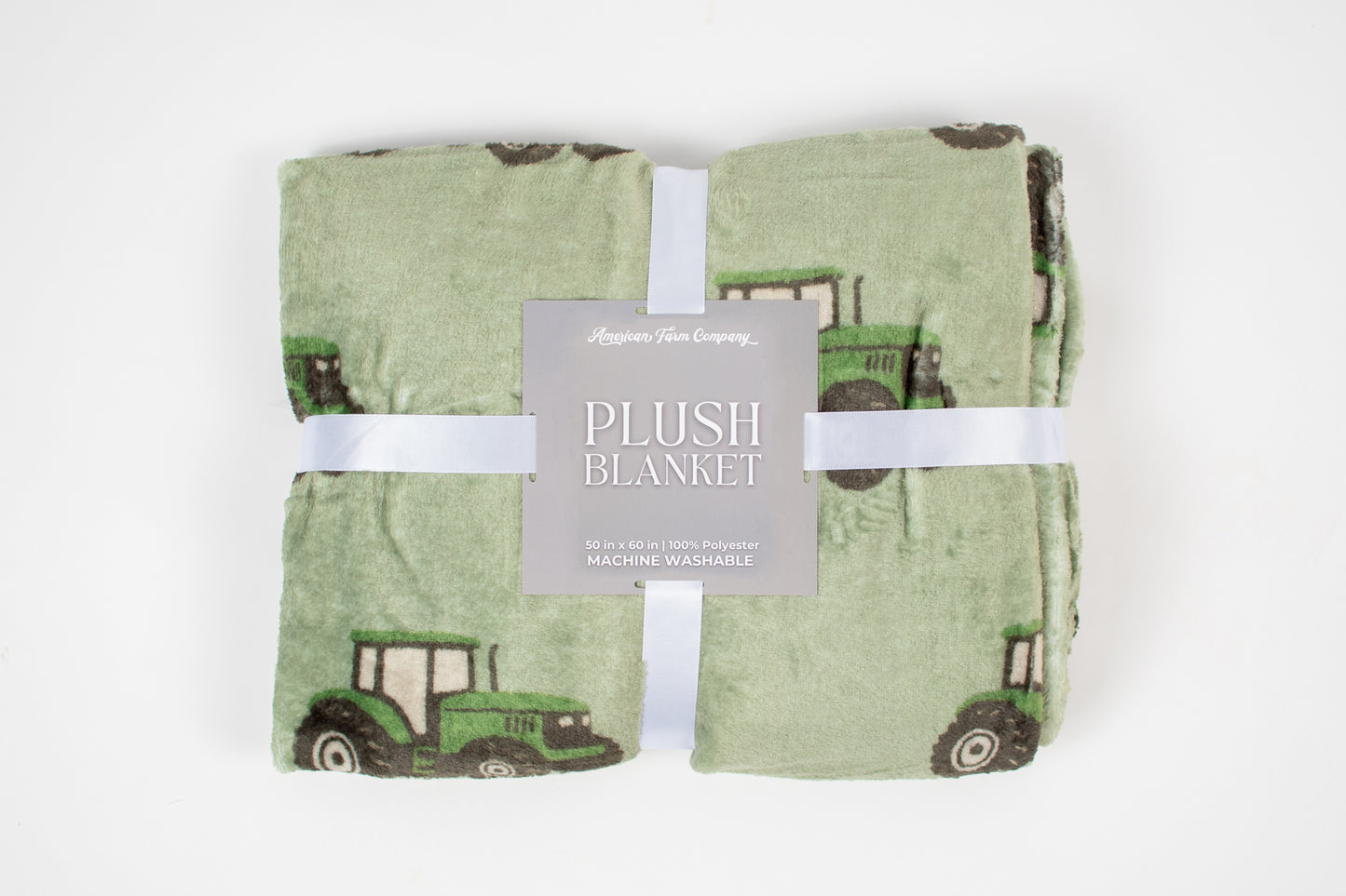 Classic Green Tractor Plush Blanket