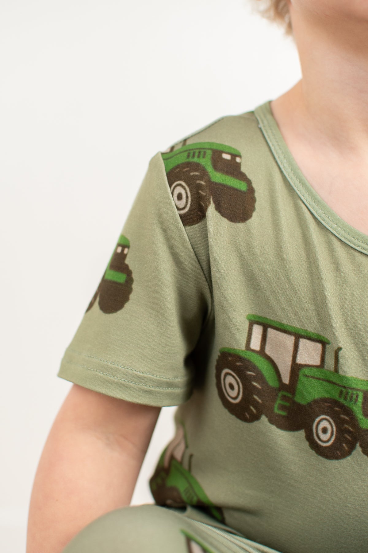 Classic Green Tractor Toddler/Youth Bamboo Pajama Set