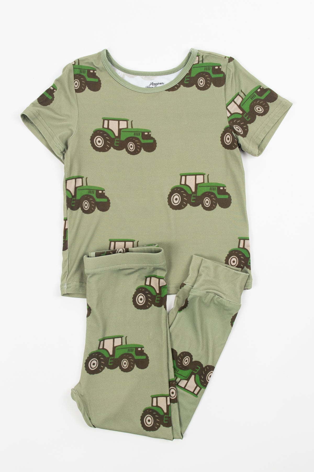 Classic Green Tractor Toddler/Youth Bamboo Pajama Set