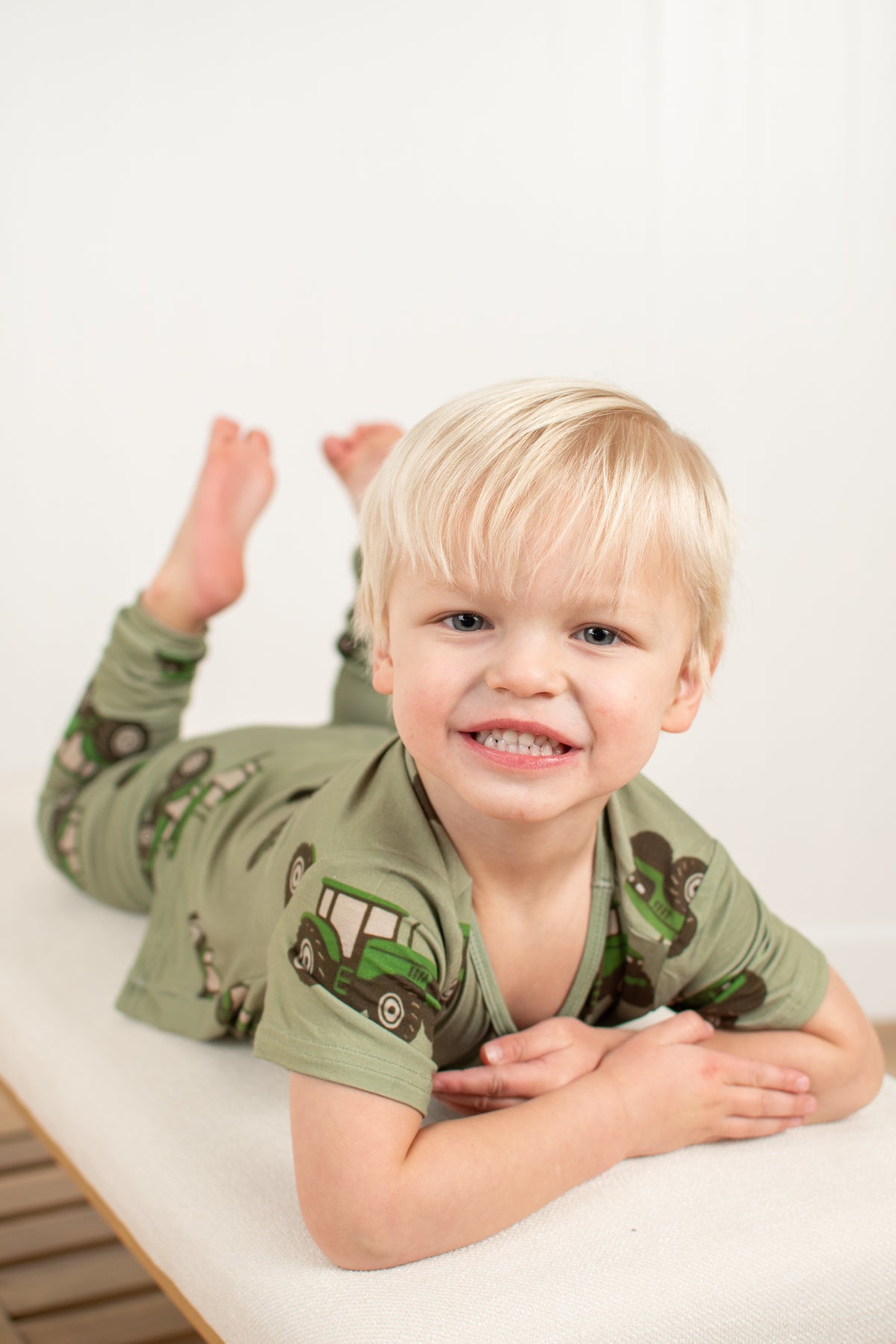 Classic Green Tractor Toddler/Youth Bamboo Pajama Set