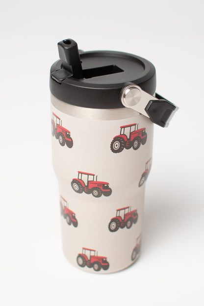 Classic Red Tractor 20oz Kids Bucket Handle Tumbler