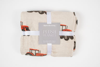 Classic Red Tractor Plush Blanket