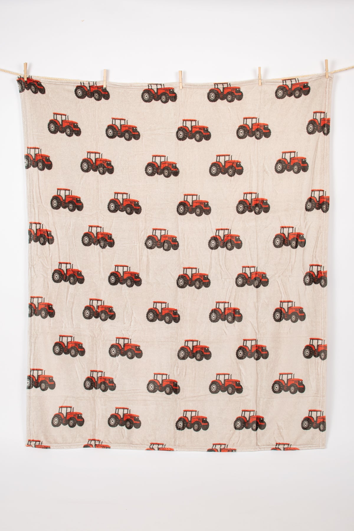 Classic Red Tractor Plush Blanket