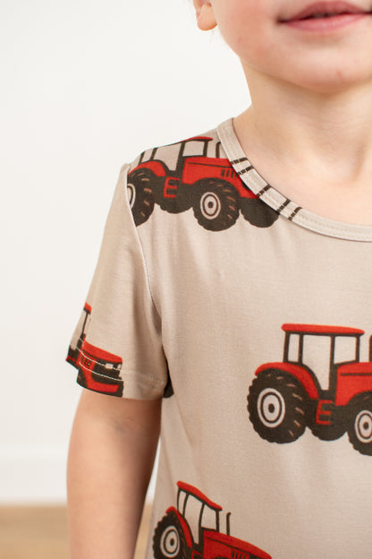 Classic Red Tractor Toddler/Youth Bamboo Pajama Set