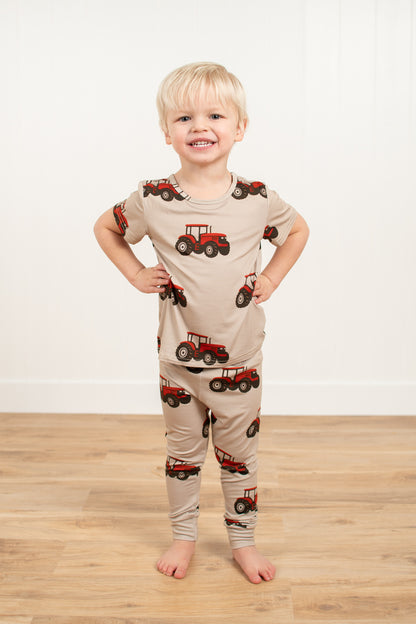 Classic Red Tractor Toddler/Youth Bamboo Pajama Set