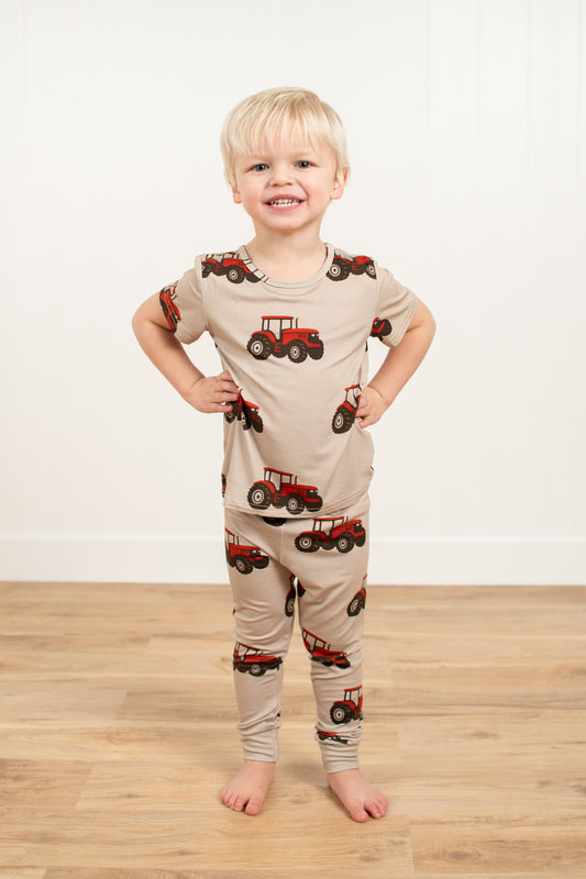Classic Red Tractor Toddler/Youth Bamboo Pajama Set
