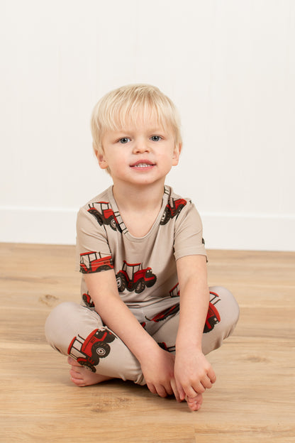 Classic Red Tractor Toddler/Youth Bamboo Pajama Set