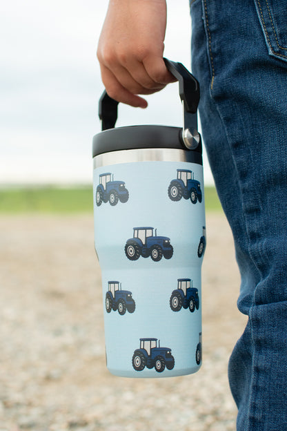 Classic Blue Tractor 20oz Kids Bucket Handle Tumbler