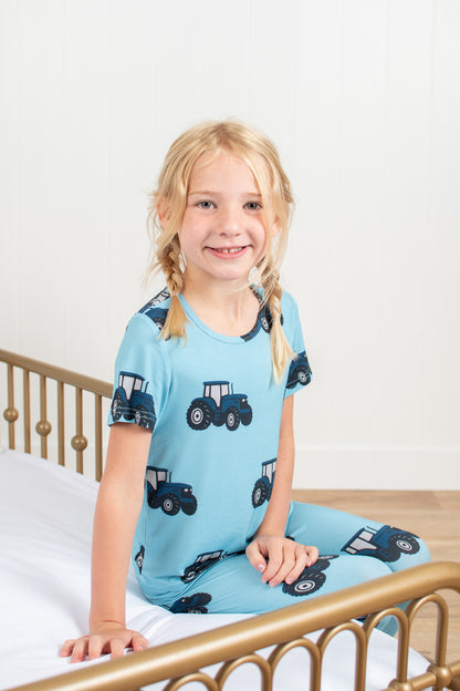 Classic Blue Tractor Toddler/Youth Bamboo Pajama Set