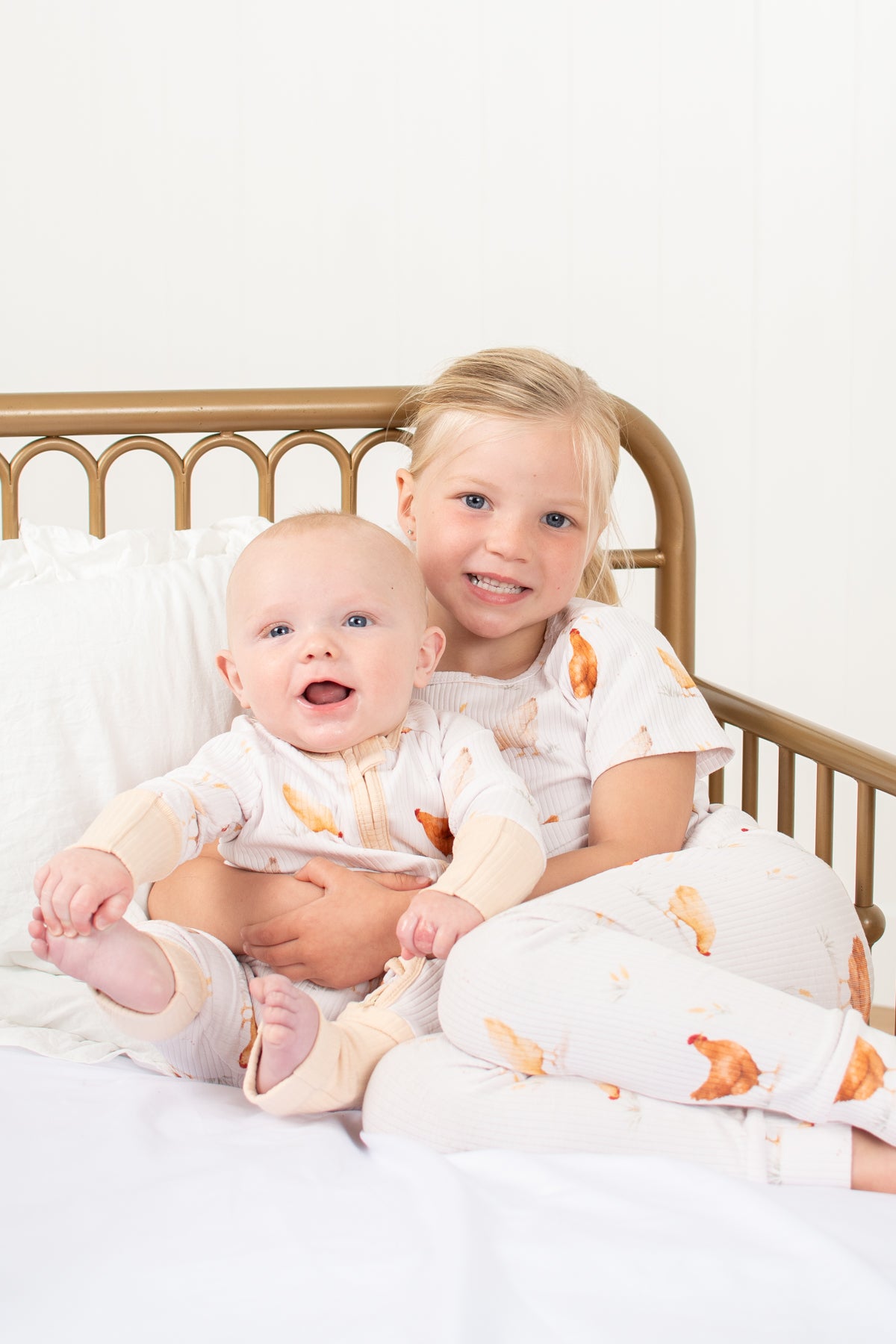 Classic Chickens Toddler/Youth Ribbed Cotton Pajama Set