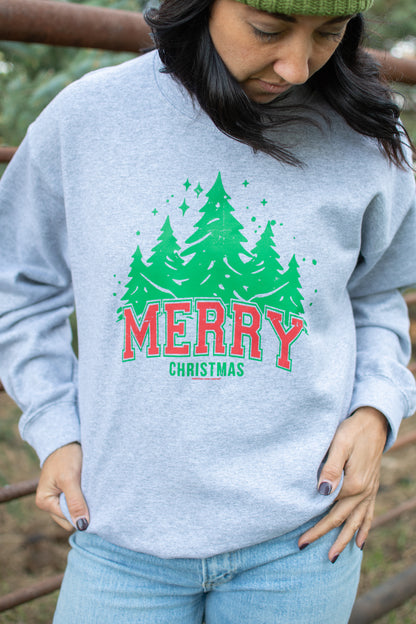 Classic 'Merry Christmas' Grey Crewneck