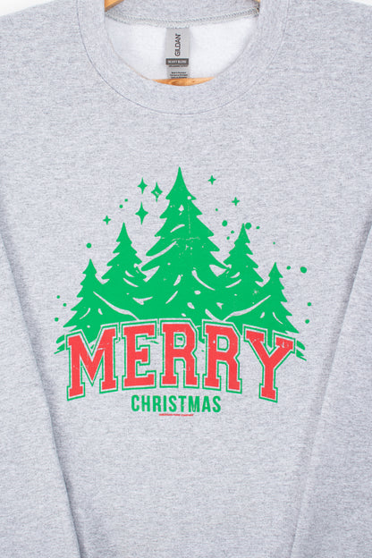 Classic 'Merry Christmas' Grey Crewneck