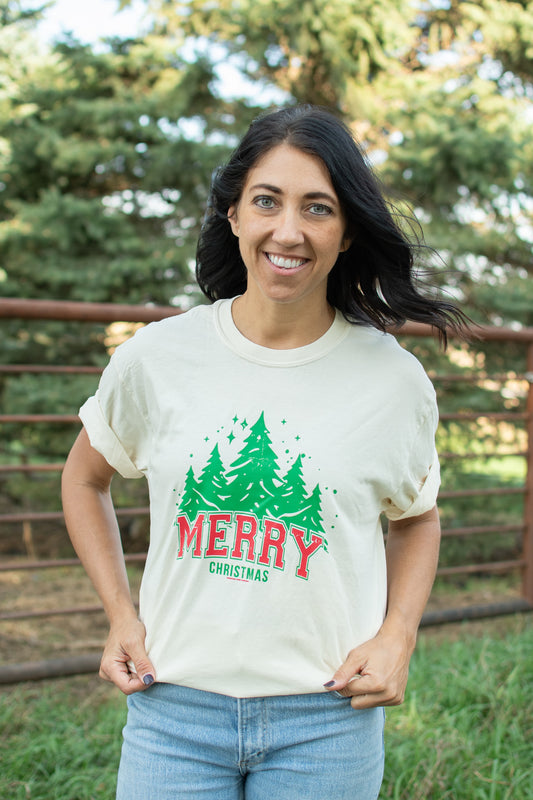 Classic 'Merry Christmas' Ivory Tee