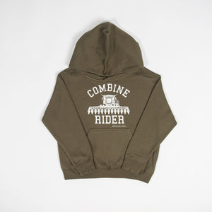 ‘Combine Rider’ Olive Toddler/Youth Hoodie - American Farm Company