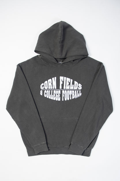'Corn Fields and College Football' Charcoal Hoodie