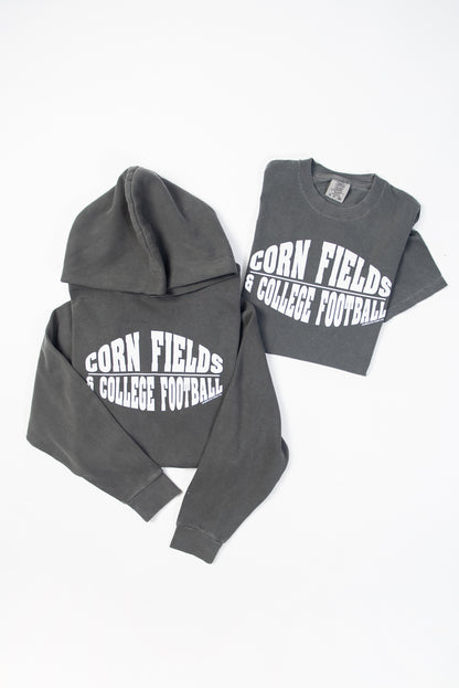 'Corn Fields & College Football' Charcoal Tee