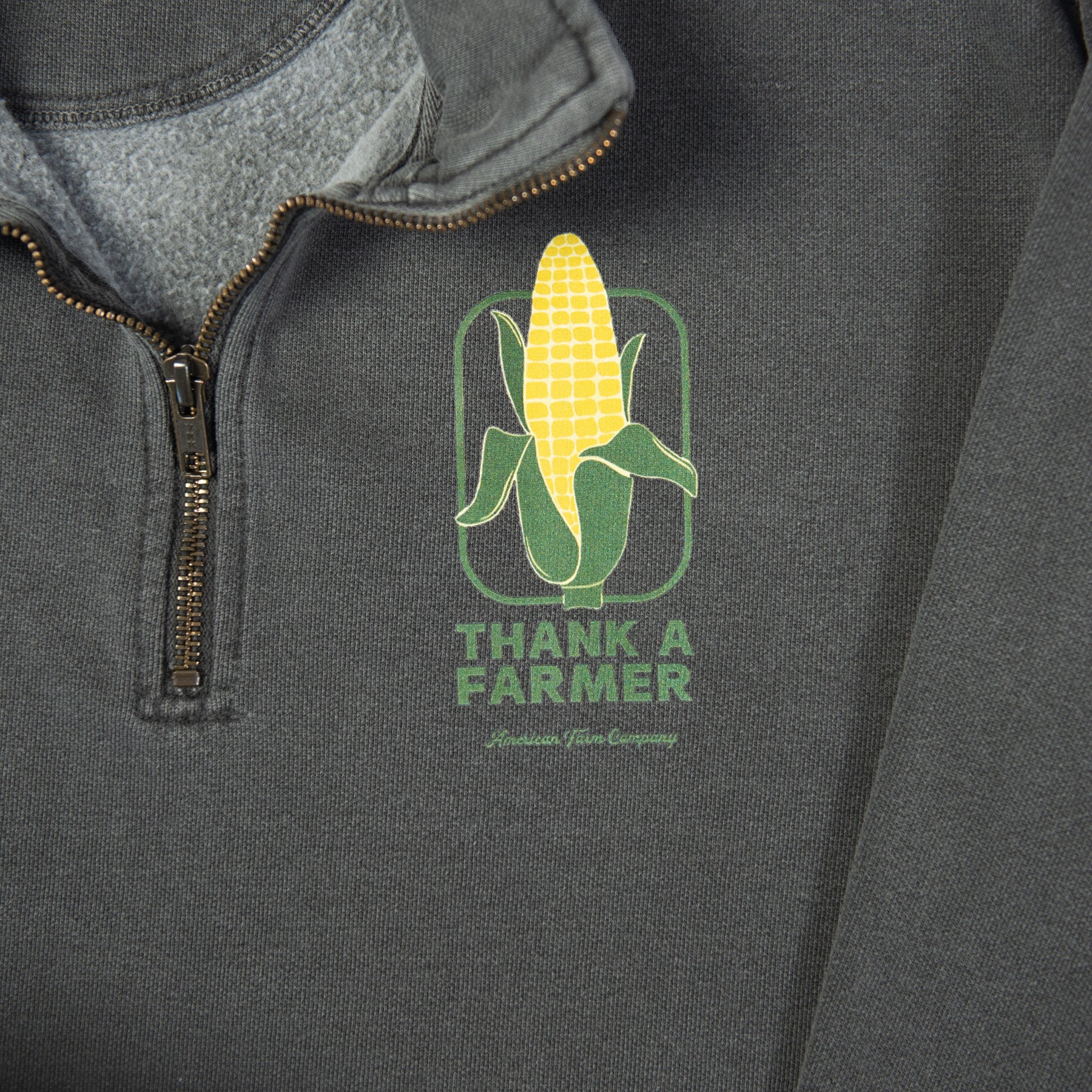 Corn 'Thank A Farmer' Charcoal 1/4 Zip - American Farm Company
