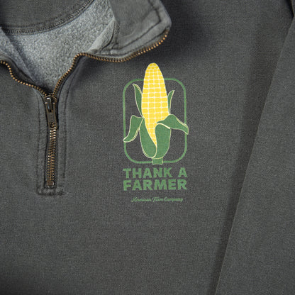 Corn 'Thank A Farmer' Charcoal 1/4 Zip - American Farm Company