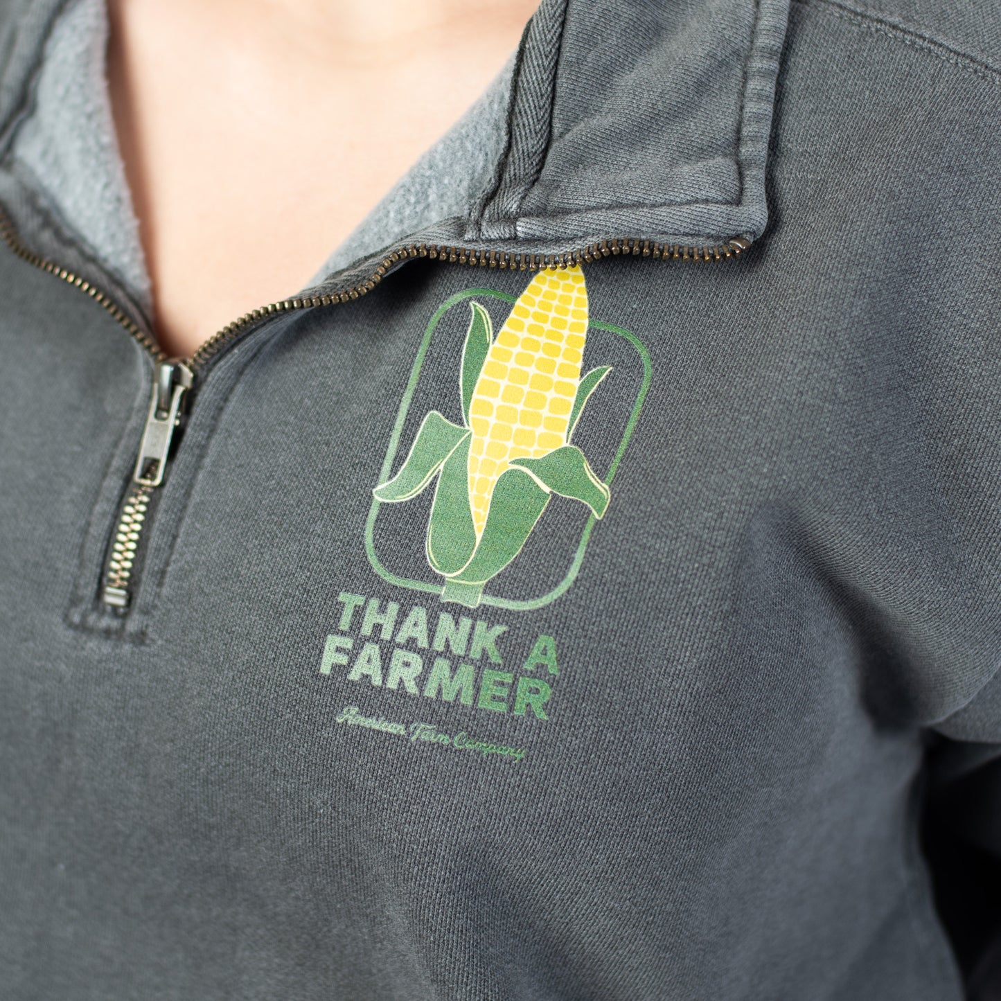 Corn 'Thank A Farmer' Charcoal 1/4 Zip - American Farm Company