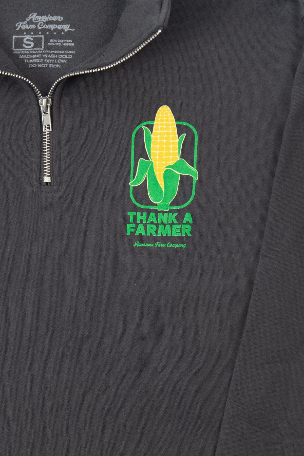 Corn 'Thank A Farmer' Charcoal 1/4 Zip