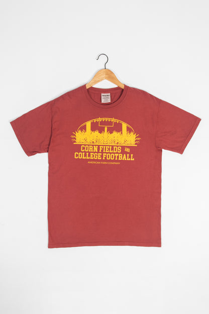Cornfields And College Football Washed Red Tee