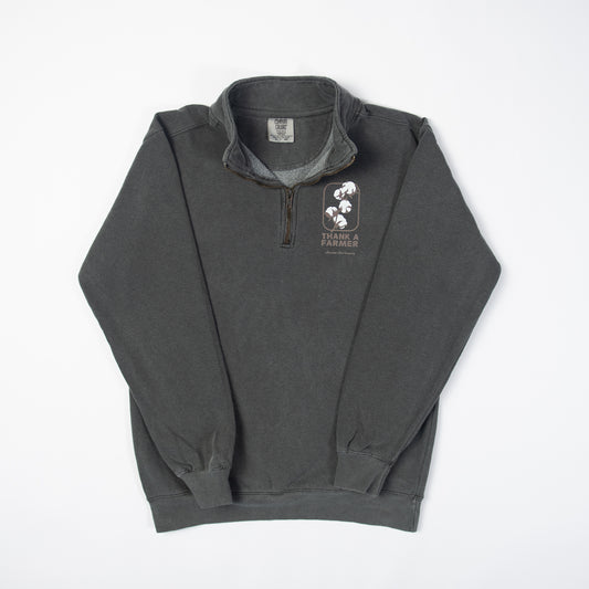 Cotton 'Thank A Farmer' Charcoal 1/4 Zip - American Farm Company