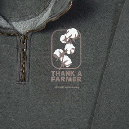 Cotton 'Thank A Farmer' Charcoal 1/4 Zip - American Farm Company