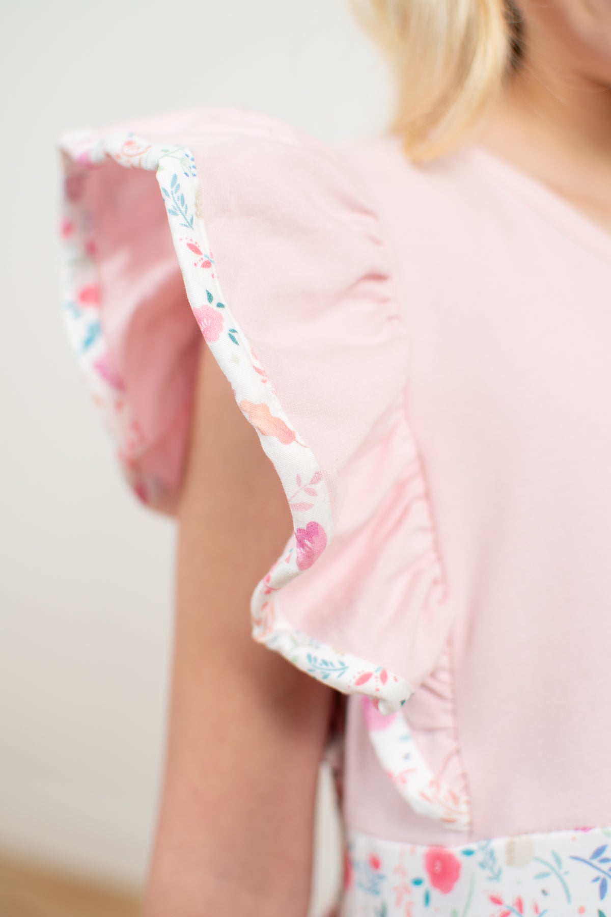 Country Chicken Blossoms Embroidered Ruffle Dress